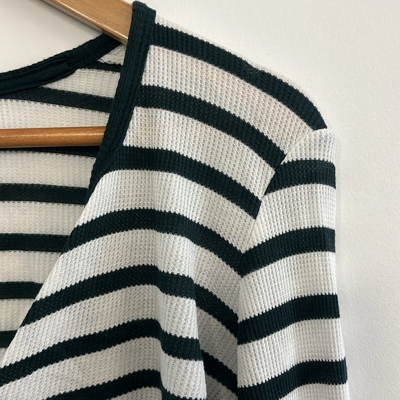 Aerie OFFLINE Cropped Striped Waffle Henley - Picture 6 of 6